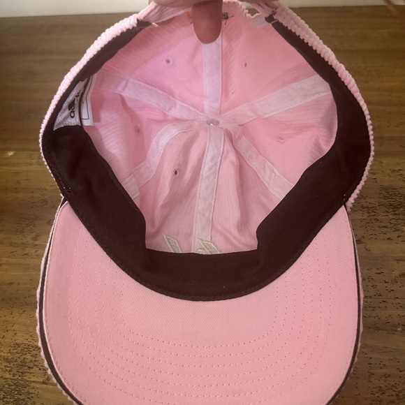 Rare Pink Corduroy Adidas Script Strapback Hat - Picture 4 of 4